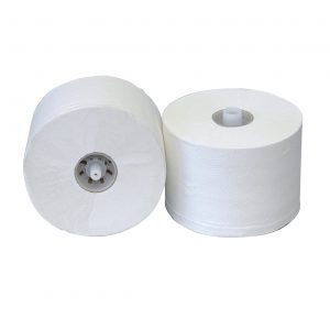 Toiletpapier met dop - wit - recycled tissue - 2 laags - 100 meter - 36 rollen