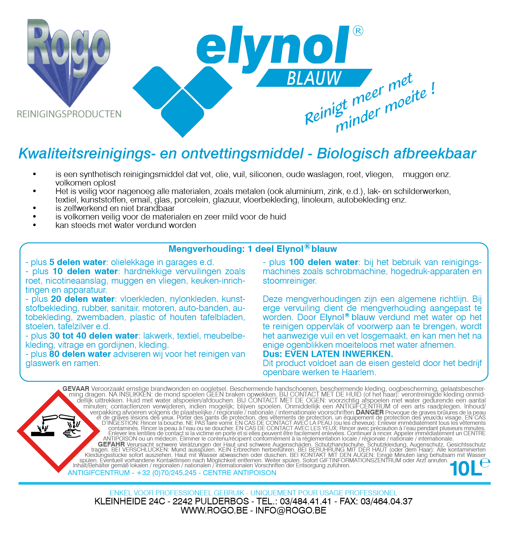 Elynol Blauw - 10 L